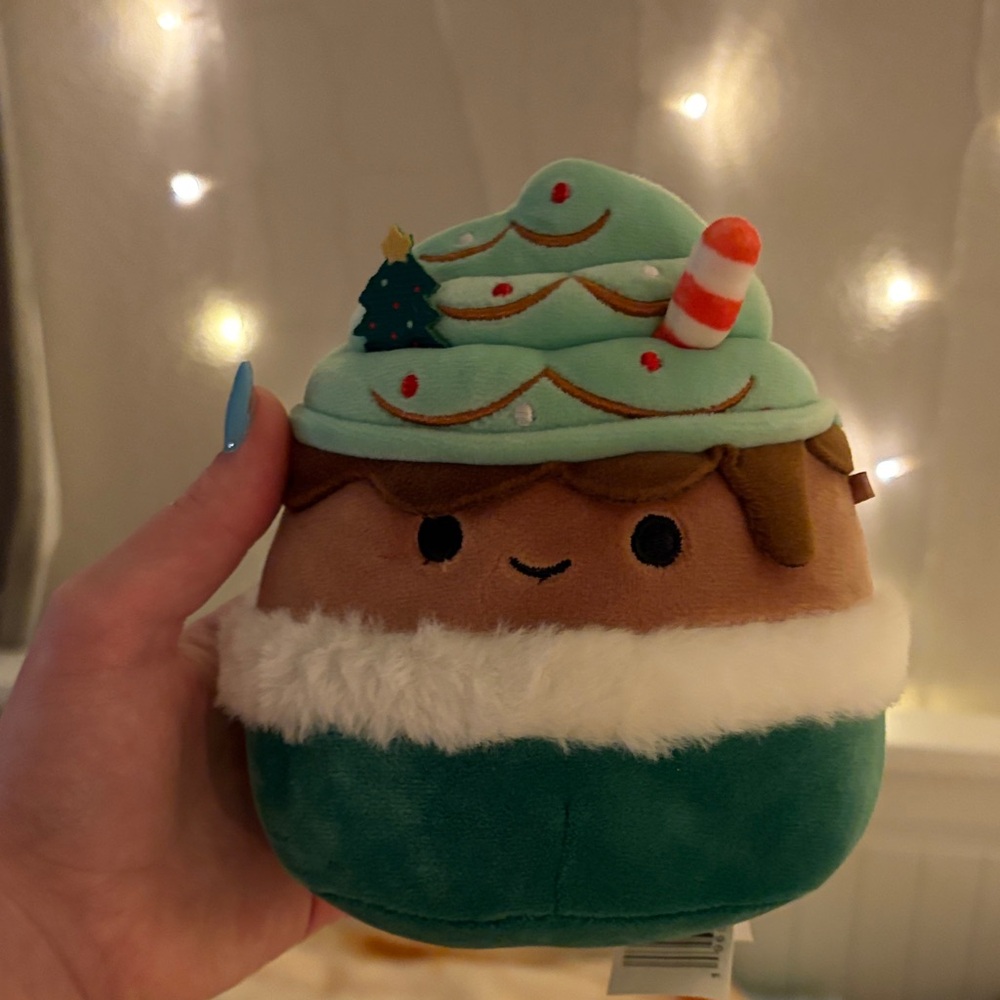 Festive Plush Toy with Christmas Tree and Candy Cane